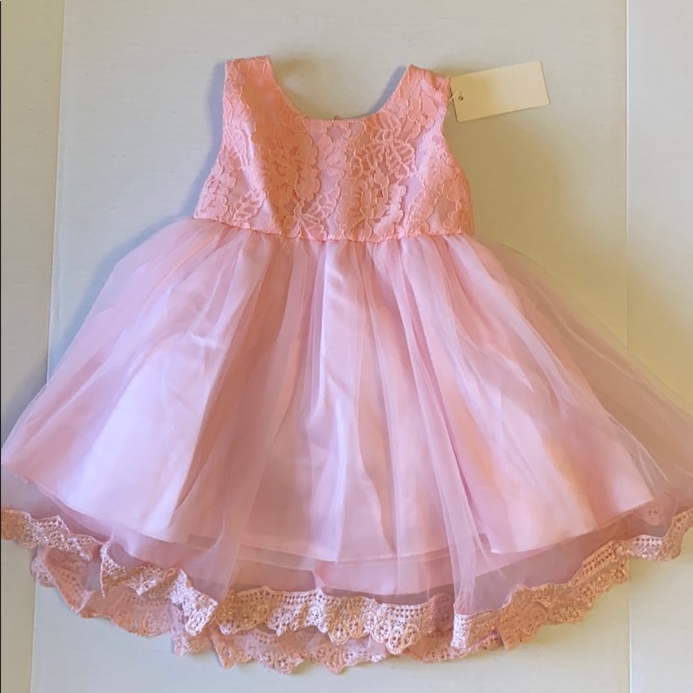 Pink flower girl dress.